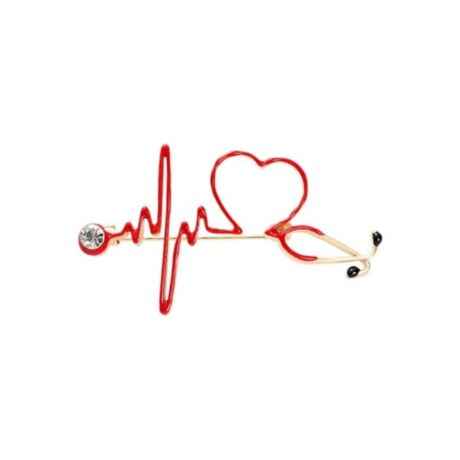 Stethoscope ECG Brooch