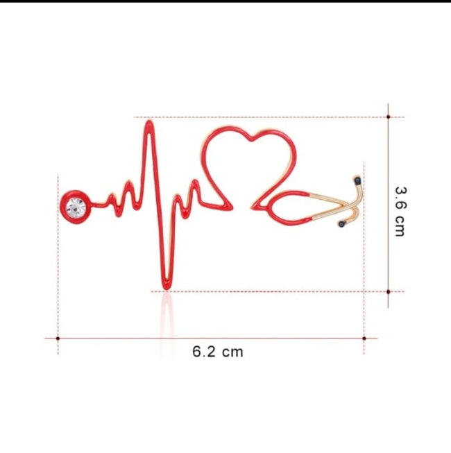 Stethoscope ECG Brooch