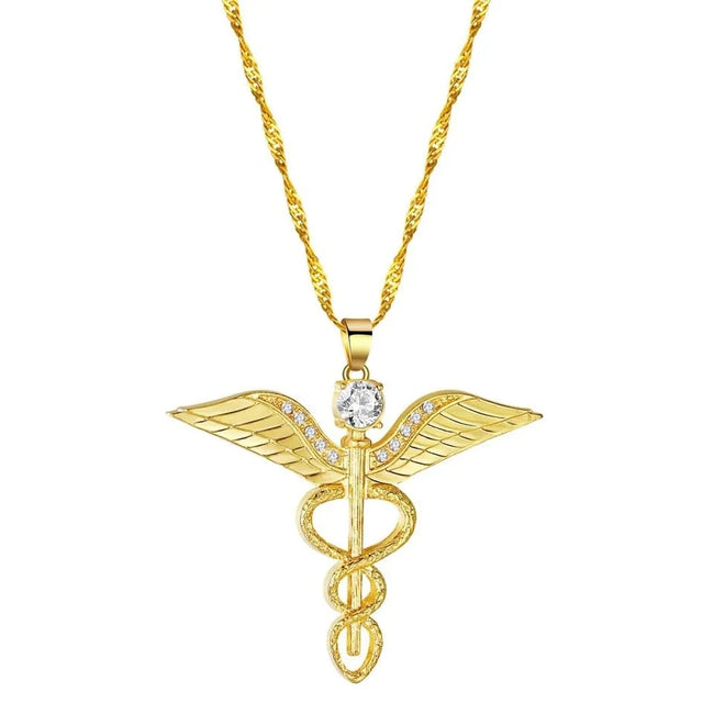 Medical caduceus pendant